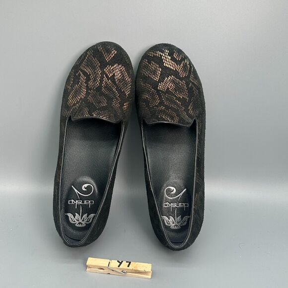 Dansko Olivia Women's 6.5 Bronze Snake Leather Comfort Clogs Slip-On Round Toe - Picture 10 of 10